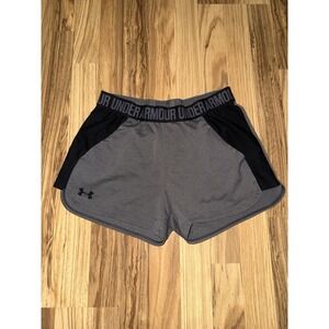 Under Armour Shorts Women's Gray Black Athletic Heatgear Workout Run